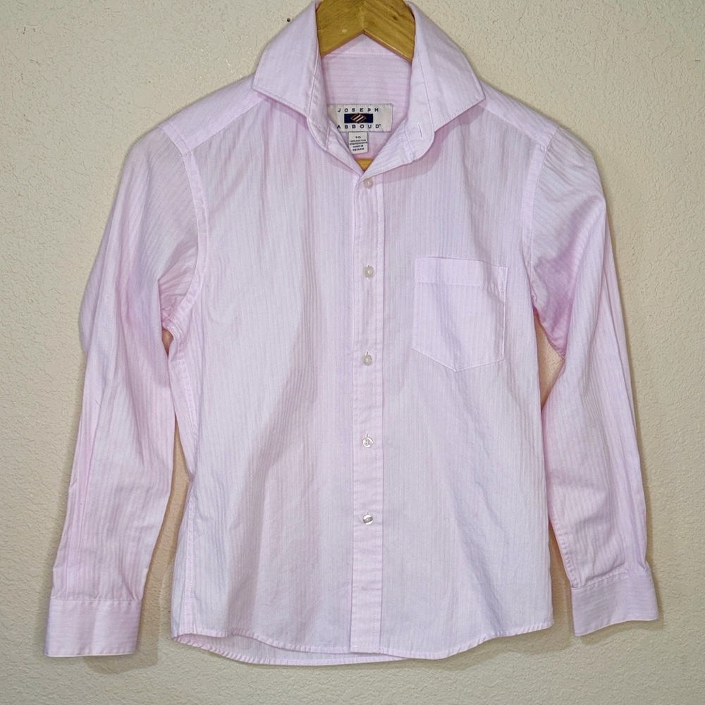 Joseph Abboud Light Pink Button Down Dress Shirt Long Sleeve Oxford Boys Size 10